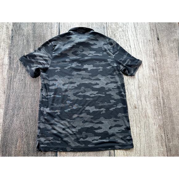 Travis Mathew Camouflage Polo Shirt Mens XXL Black Gray Cotton Polyester - Picture 5 of 8